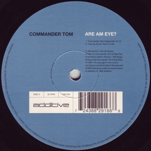 (Hard House, Techno, Hard Trance) Commander Tom - Are Am Eye? [24 bit \ 96 khz] (12AD 001) - 1996, FLAC (tracks), lossless