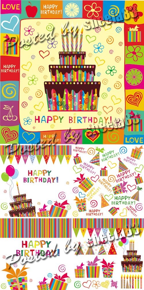 birthday cards. Birthday Greeting Cards Vector